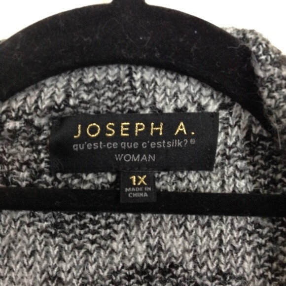 JOSEPH A Woman Size 1X Black White Drape Collar open Cardigan Animal Geometric - Picture 5 of 10